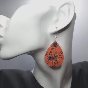 Spider Leather Earrings