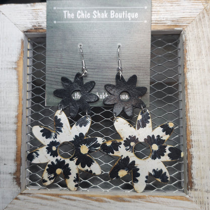 Cape Daisies Cork/Leather Earrings