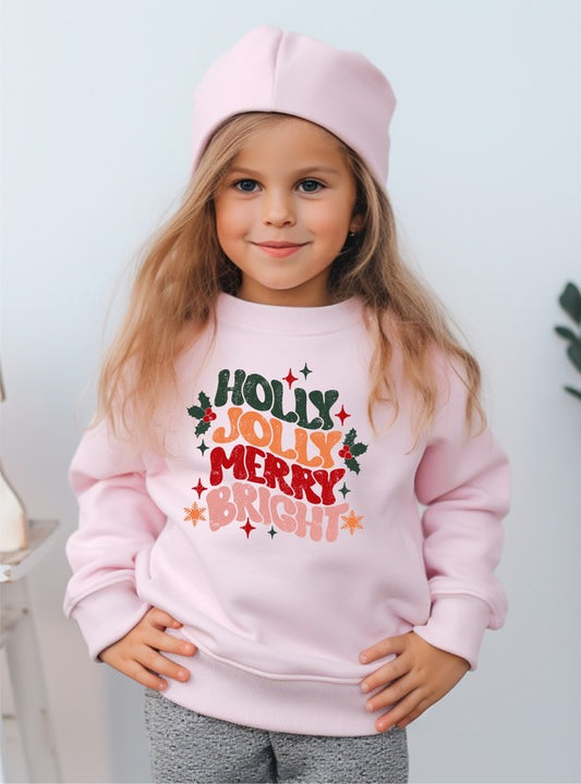 Holly Jolly Merry Bright Tod Graphic Sweatshirt