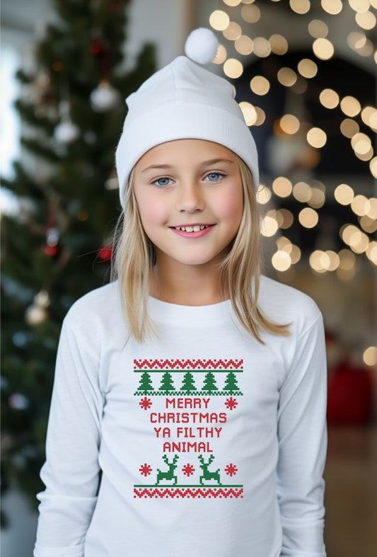 YOUTH-Merry Christmas Ya Filthy Animal Toddler Tee