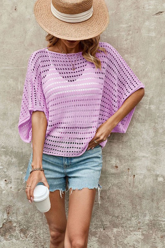 Hollowed Out Knit Top