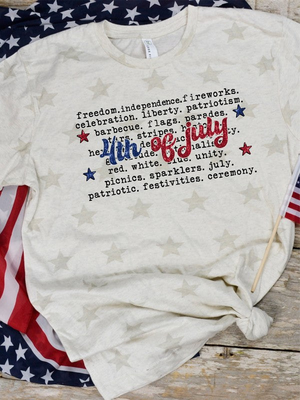 July 4th Words Patriotic Tee-Plus