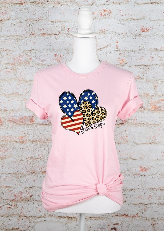 Heart Leopard Stars Stripes Tee