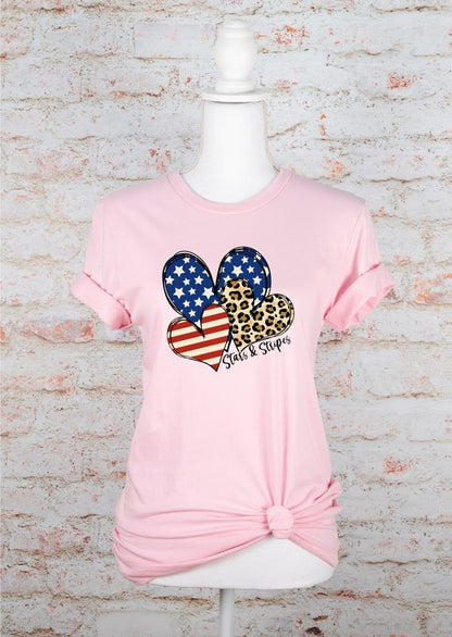 Heart Leopard Stars Stripes Tee