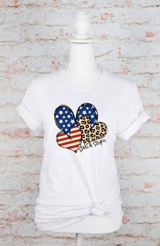 Heart Leopard Stars Stripes Tee