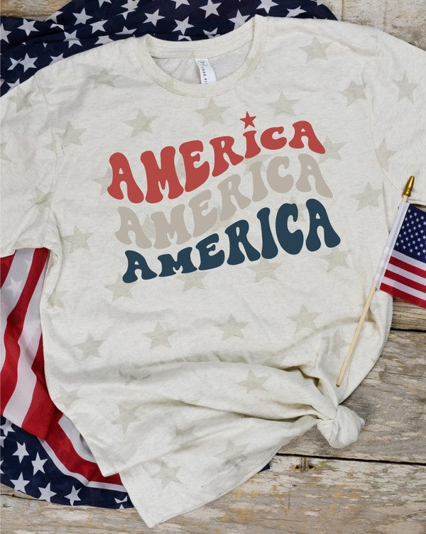 America Stacked Stars Graphic Tee