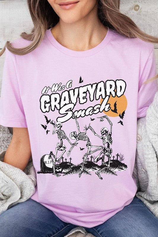 Graveyard Smash Skeleton Halloween Tee