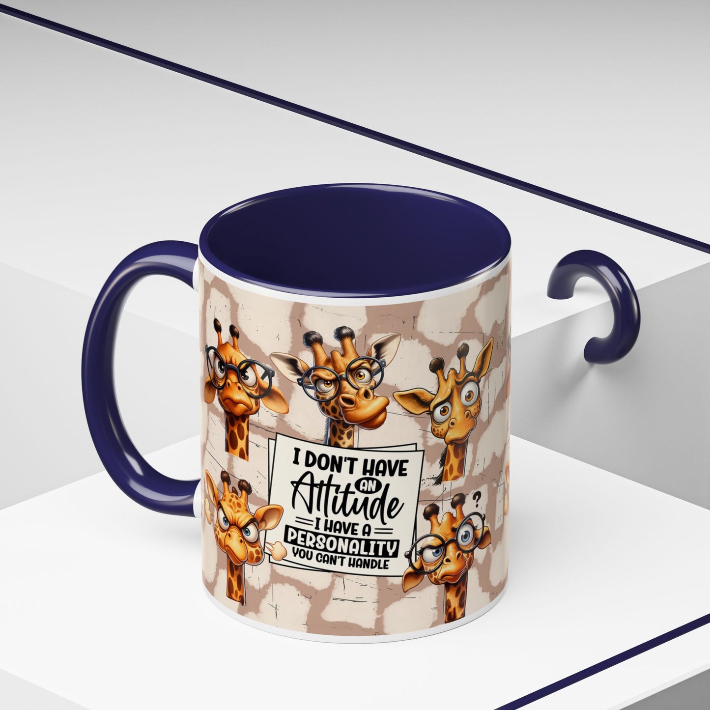 Giraffe 'I Don't Have Attitude' Accent Coffee Mug