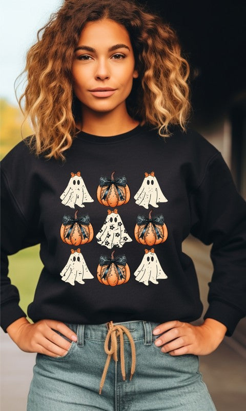 Halloween Ghost & Pumpkin Sweatshirt