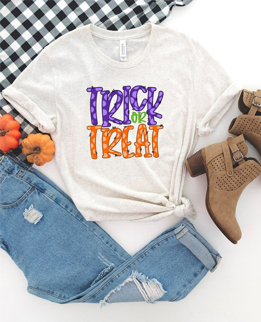 Plaid Trick or Treat Tee-Plus