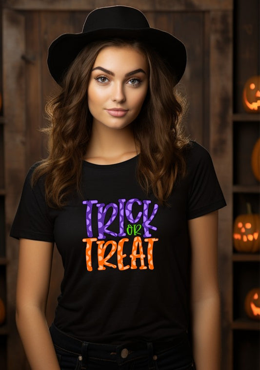 Plaid Trick or Treat Tee