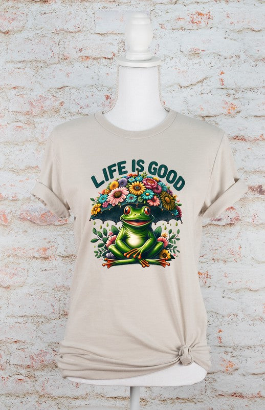 Life is Good Frog  Tee-Plus