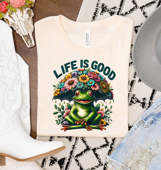 Life is Good Frog  Tee-Plus