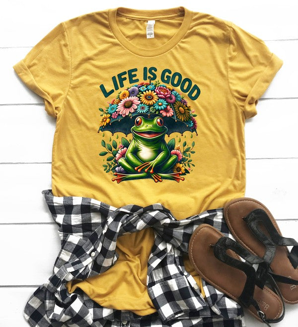 Life is Good Frog  Tee-Plus