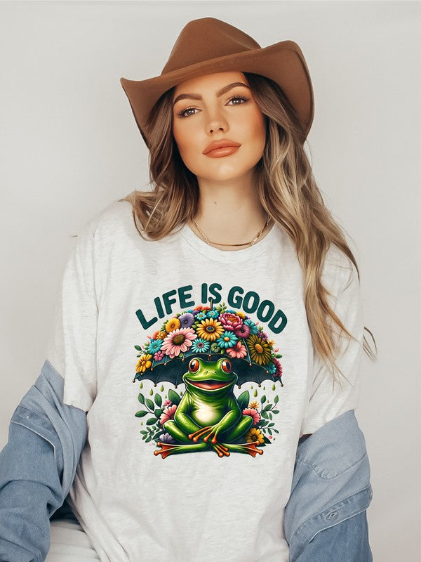 Life is Good Frog  Tee-Plus