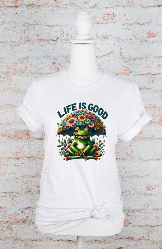 Life is Good Frog  Tee-Plus