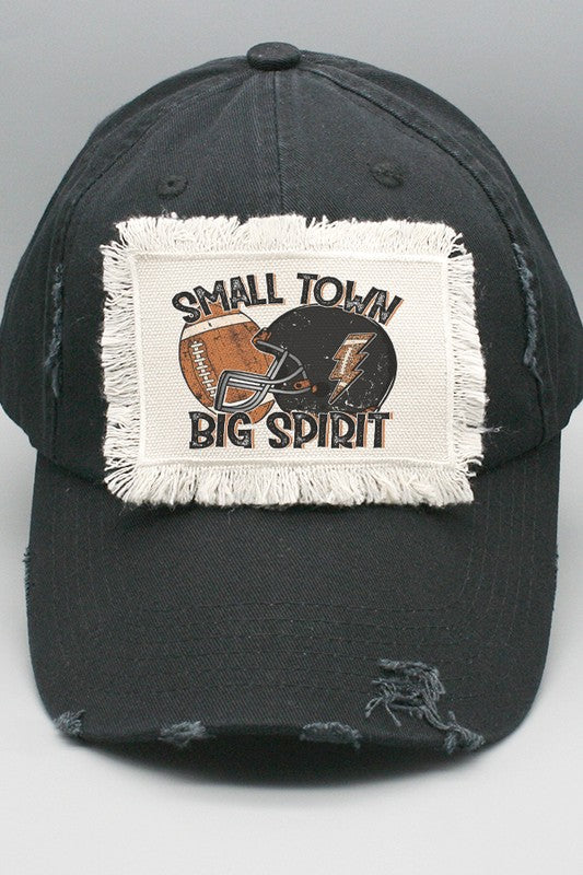 Game Day Black Ftball Helmet Big Spirit Patch Hat