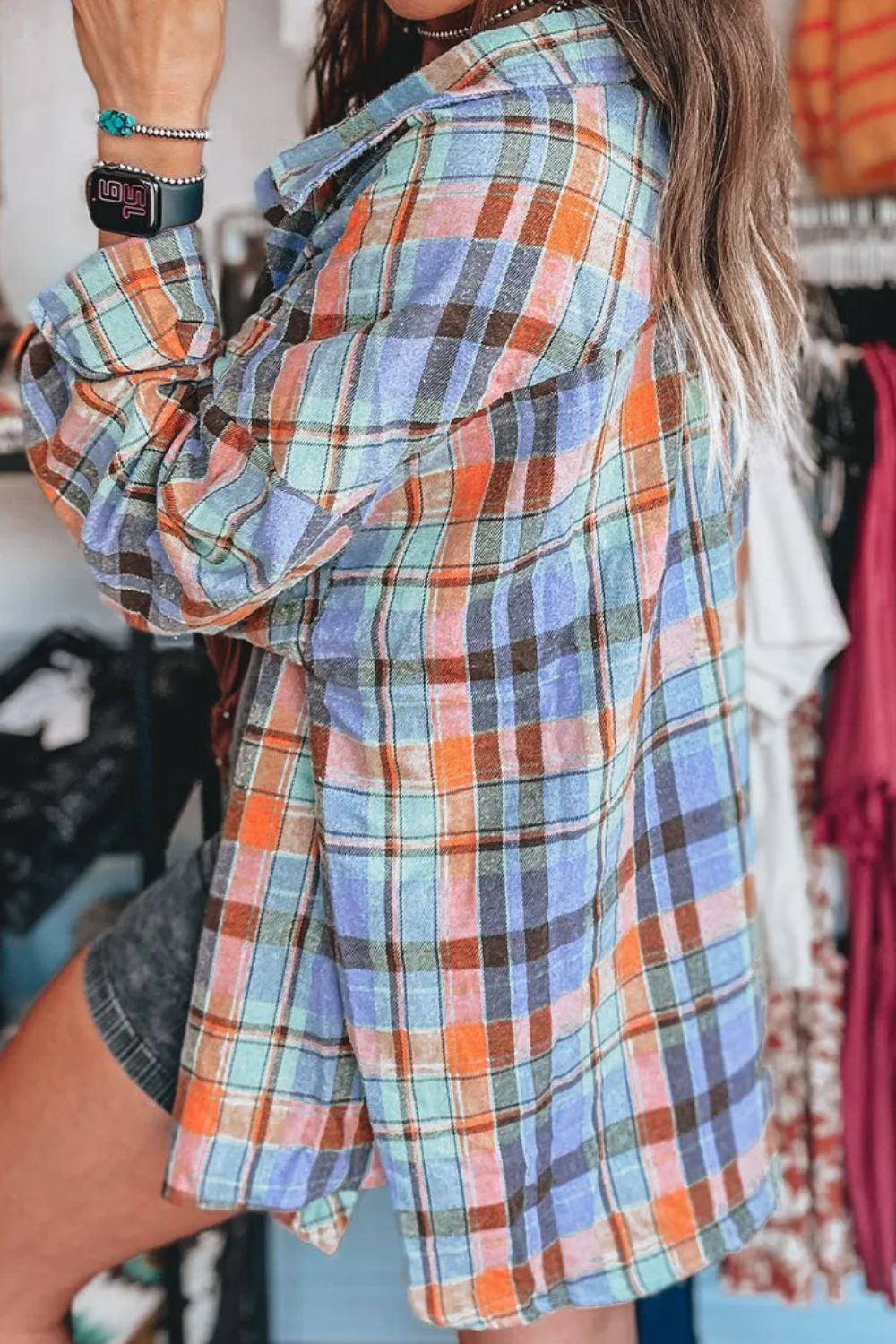 Plaid Print Button Down Shirt