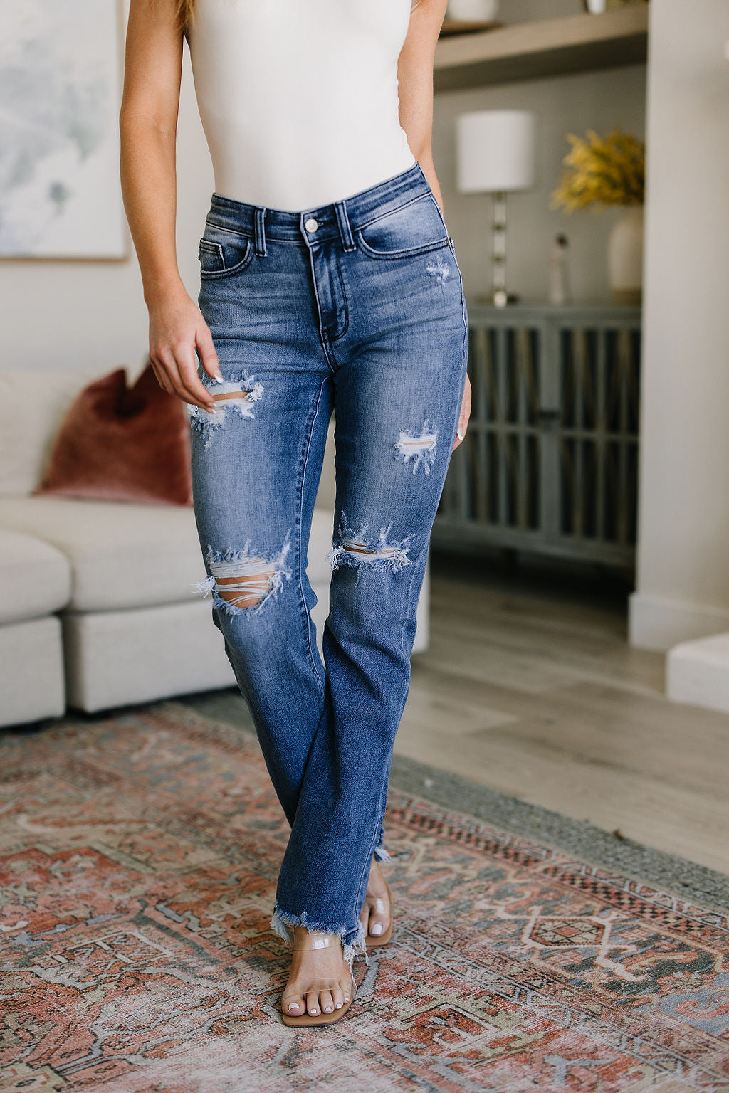 O'Hara Destroyed Judy Blue Straight Jeans