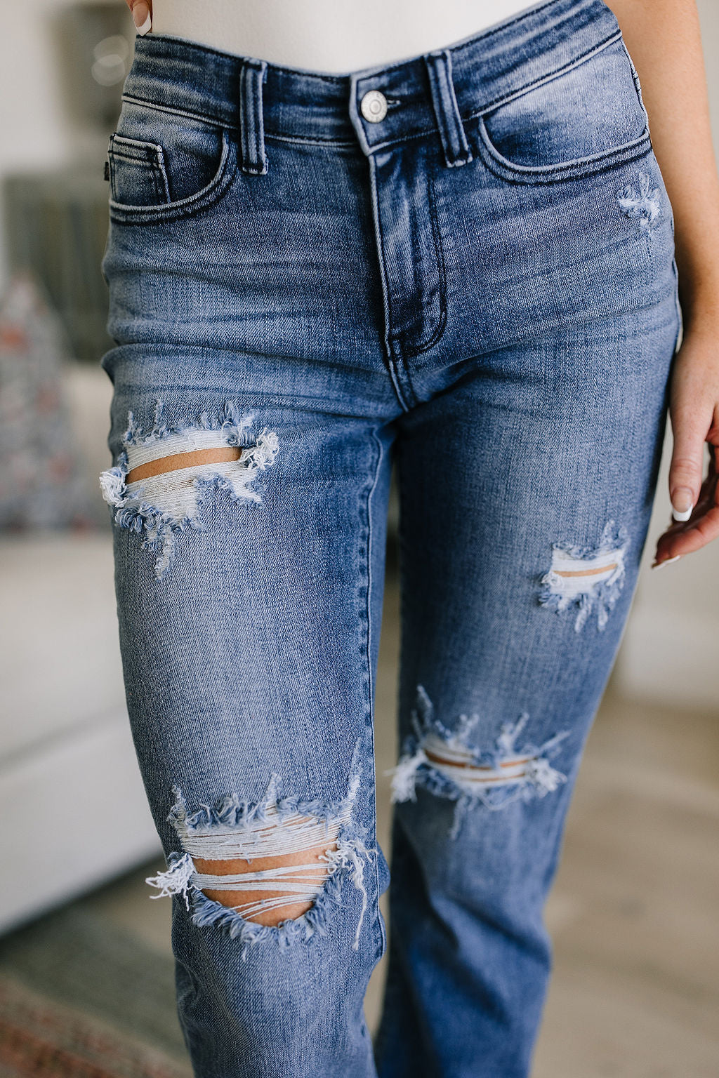 O'Hara Destroyed Judy Blue Straight Jeans