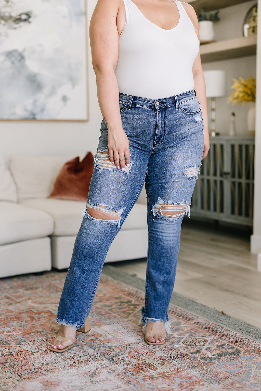 O'Hara Destroyed Judy Blue Straight Jeans