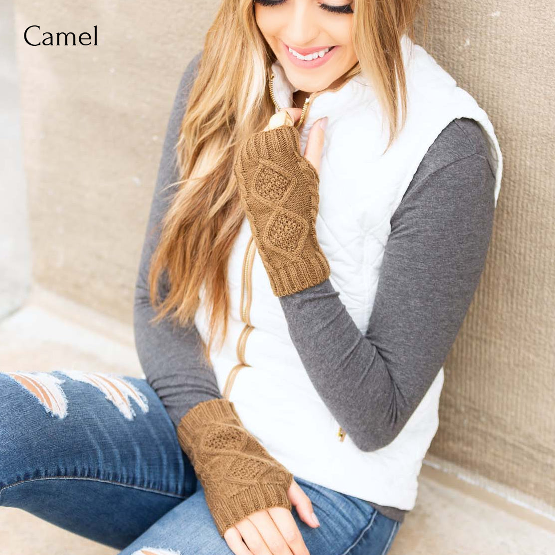 Cable Knit Short Handwarmers
