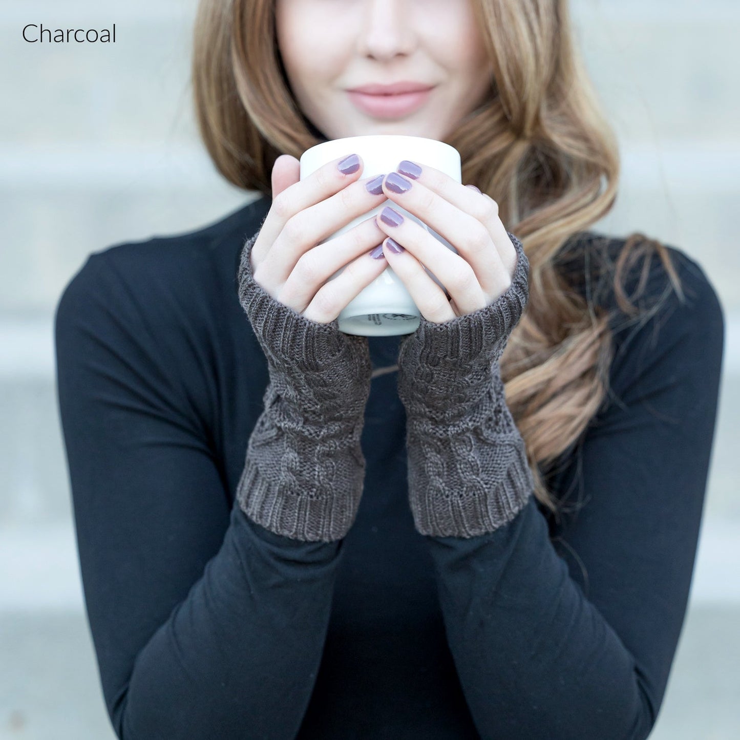 Cable Knit Short Handwarmers