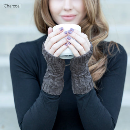 Cable Knit Short Handwarmers