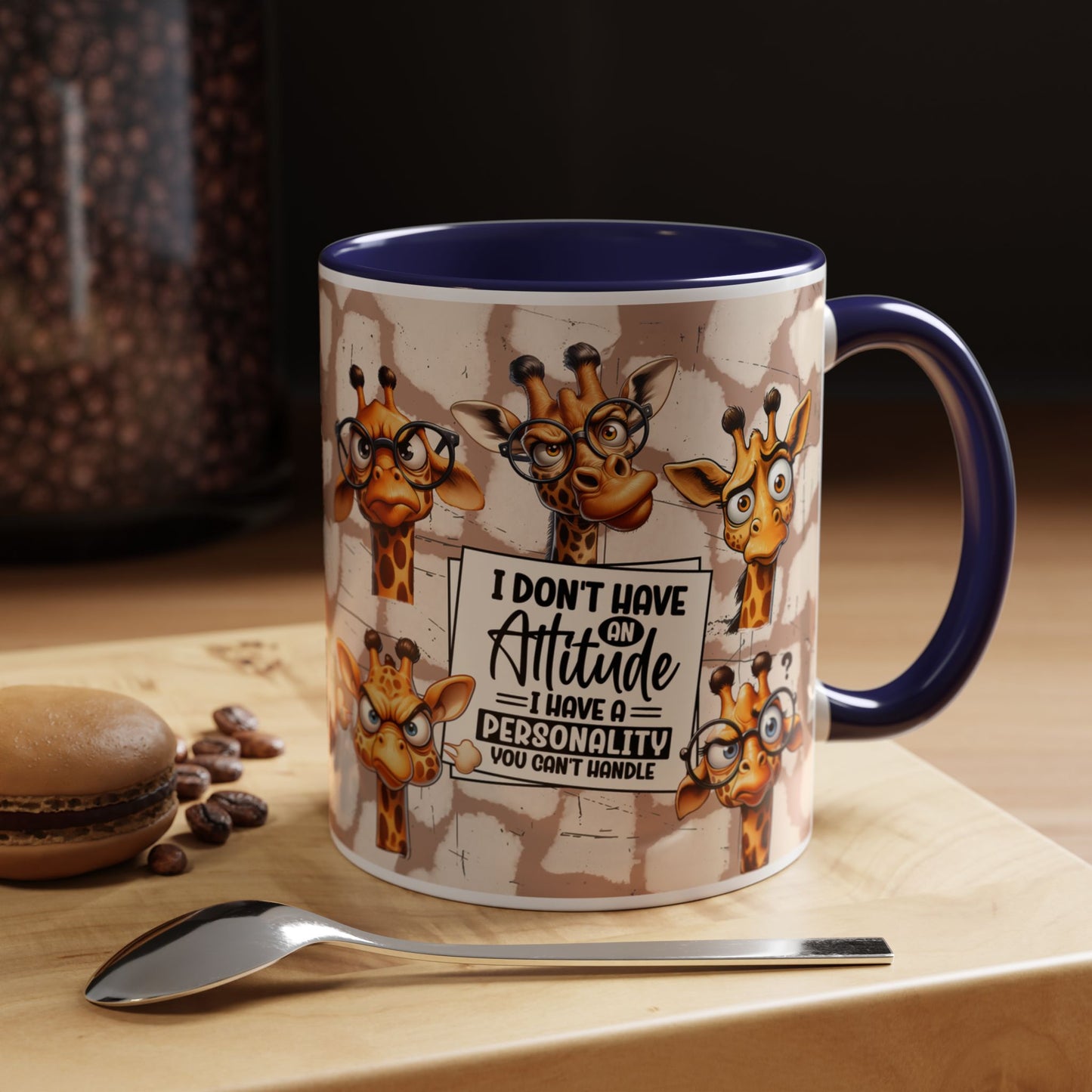 Giraffe 'I Don't Have Attitude' Accent Coffee Mug