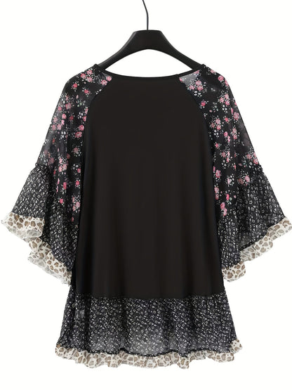 Frill Printed Blouse