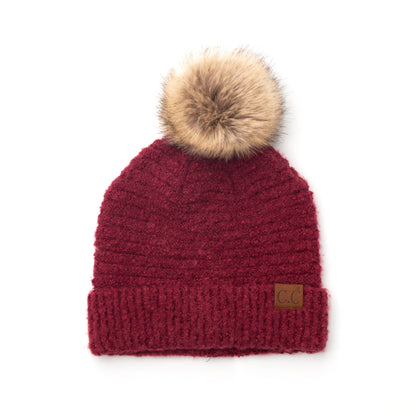 C.C® Ultra Soft Fur Pom Beanie