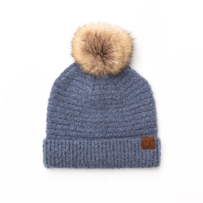 C.C® Ultra Soft Fur Pom Beanie