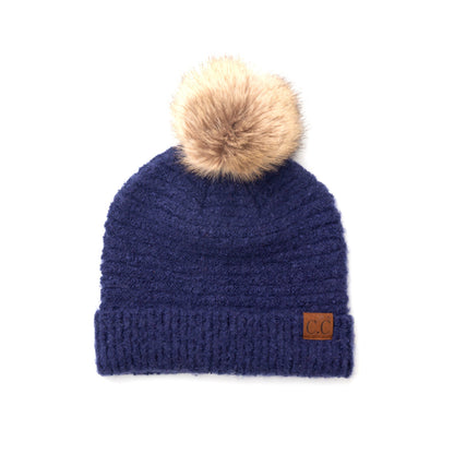 C.C® Ultra Soft Fur Pom Beanie