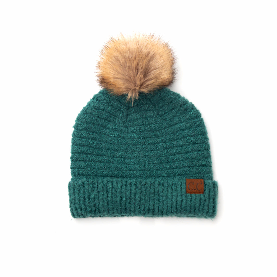 C.C® Ultra Soft Fur Pom Beanie