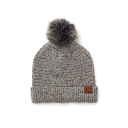 C.C® Ultra Soft Fur Pom Beanie