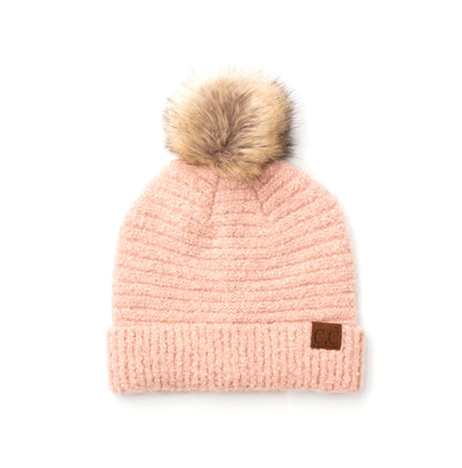 C.C® Ultra Soft Fur Pom Beanie