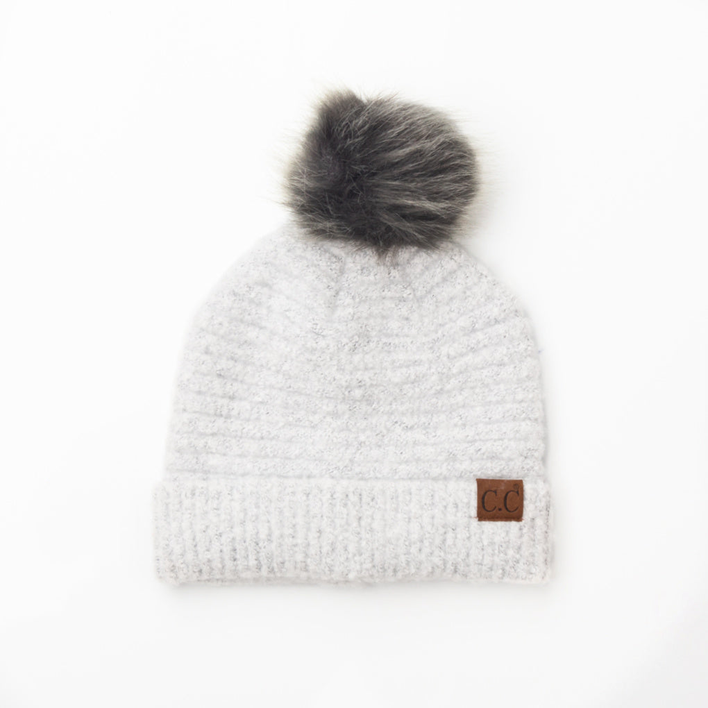 C.C® Ultra Soft Fur Pom Beanie