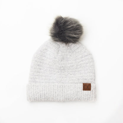 C.C® Ultra Soft Fur Pom Beanie