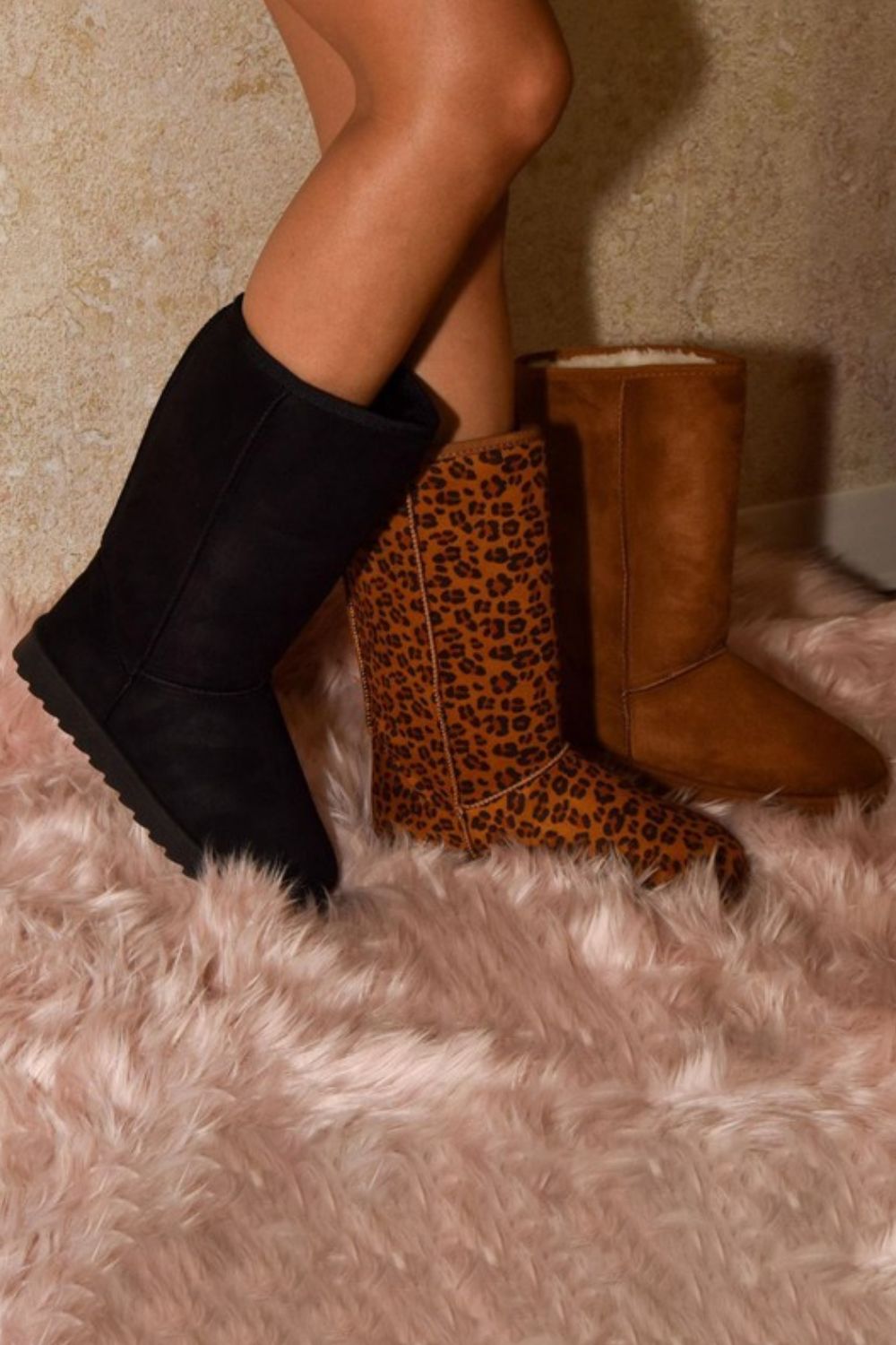 WILD DIVA Leopard Suede Boots