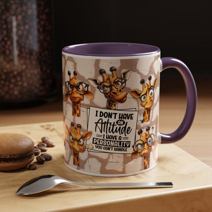 Giraffe 'I Don't Have Attitude' Accent Coffee Mug