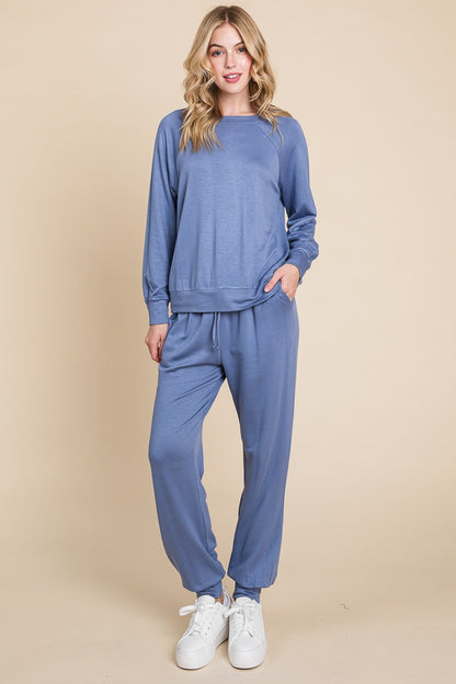 Super Lady Raglan Sleeve Top and Pants Lounge Set