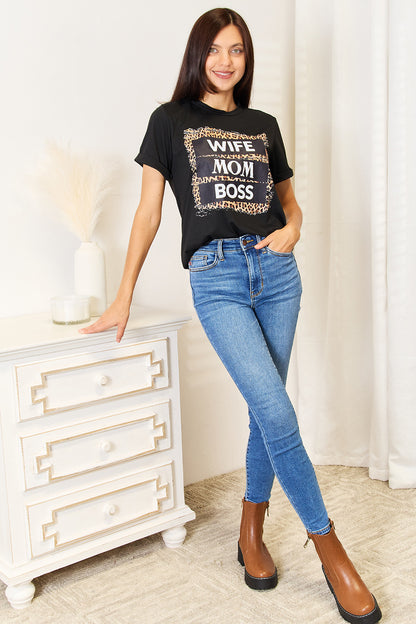 WIFE MOM BOSS Leopard Tee