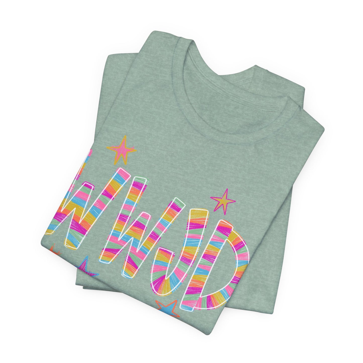 WWJD Rainbow Graphic Tee