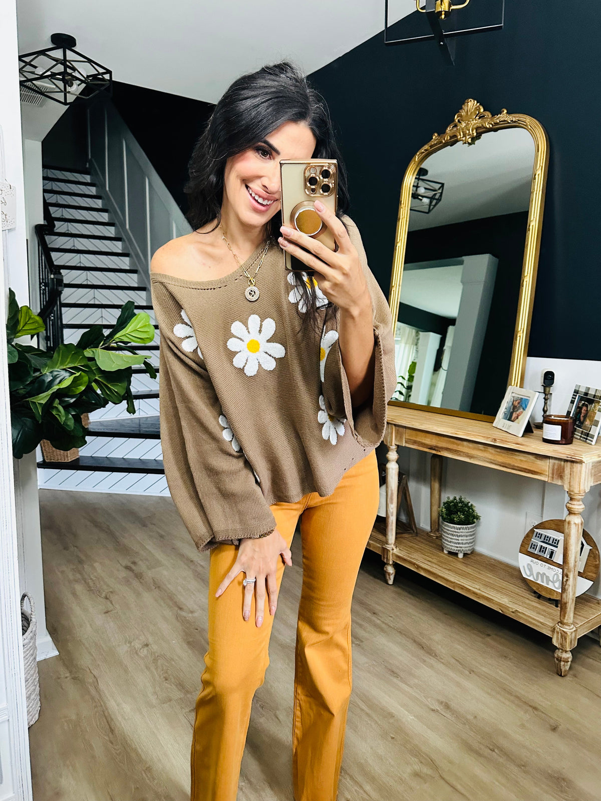 Melinda High Rise Tummy Control Flare Jeans in Marigold by Judy Blue
