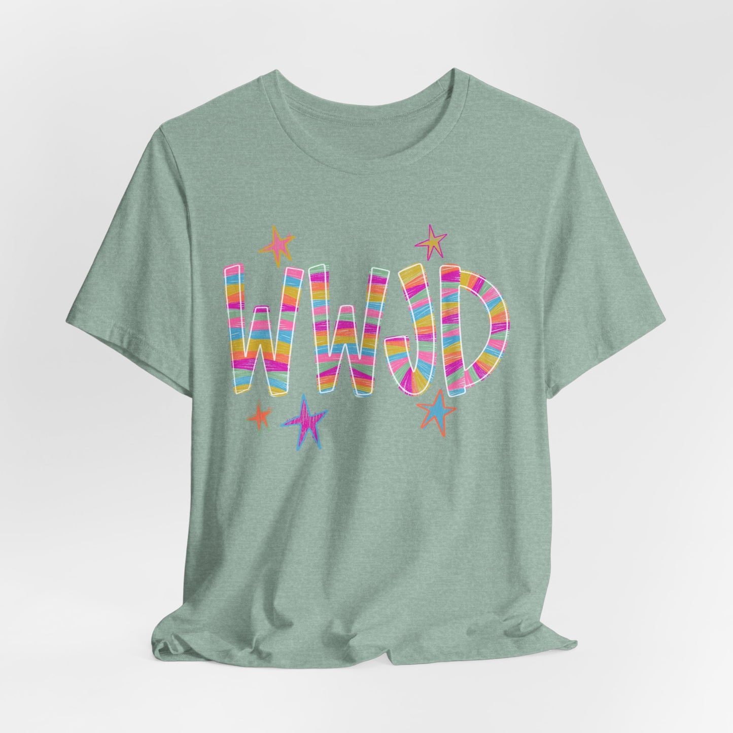 WWJD Rainbow Graphic Tee