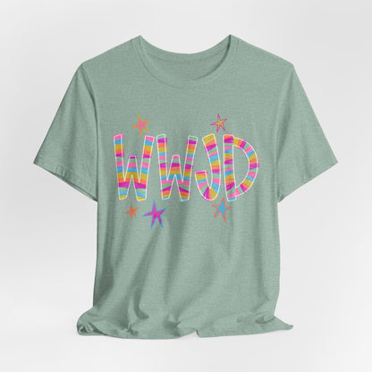 WWJD Rainbow Graphic Tee