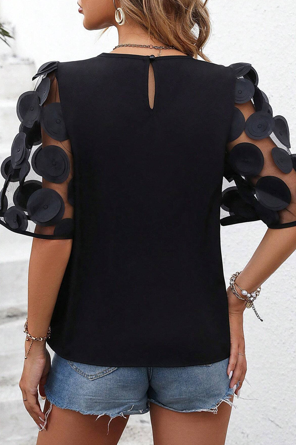 Dot Sleeve Blouse