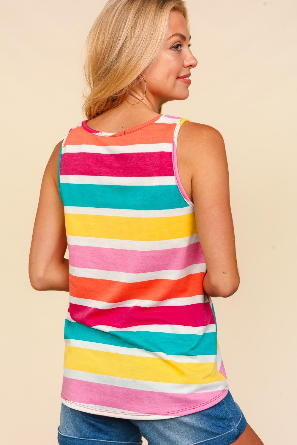 Haptics Striped Knit Tank