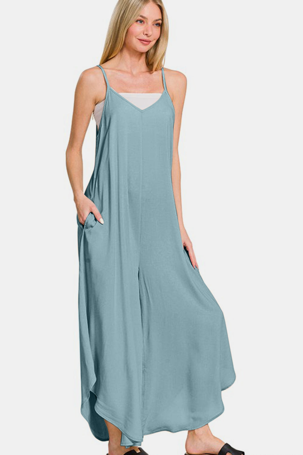 Zenana Wide Leg Overalls with Pockets