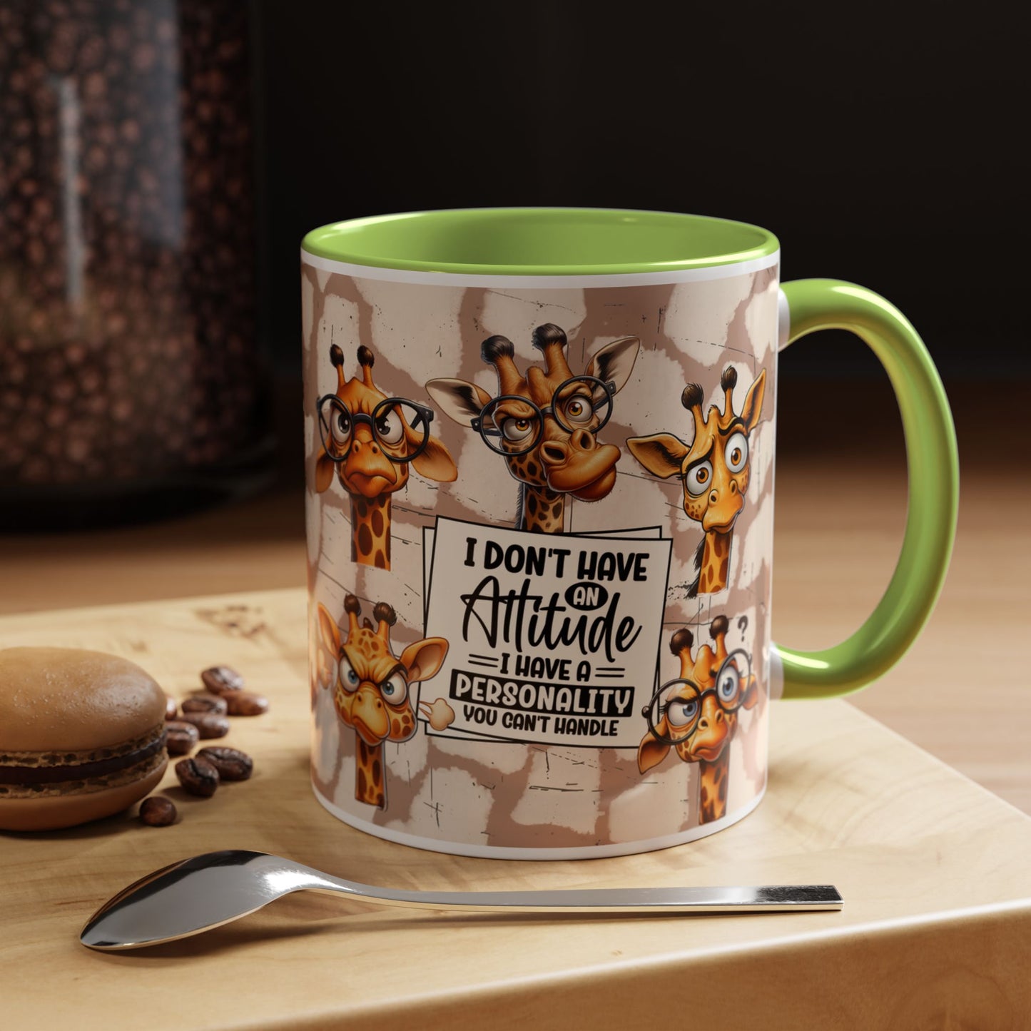 Giraffe 'I Don't Have Attitude' Accent Coffee Mug